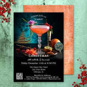 Modern Art Original Cocktail Christmas Holiday Invitation