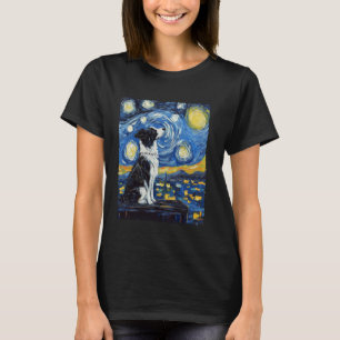 Modern Art Painting Van Gogh Starry Night Dog T-Shirt
