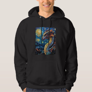 Modern Art Painting Van Gogh Starry Night Dragon Hoodie
