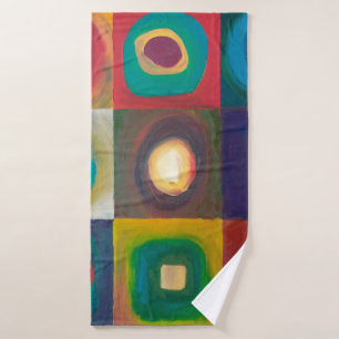Modern Art Paintingart,modern,abstract,square,aqua Bath Towel