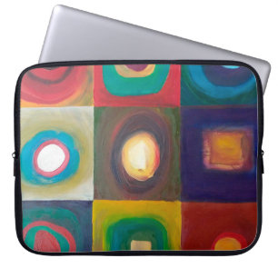 Modern Art Paintingart,modern,abstract,square,aqua Laptop Sleeve