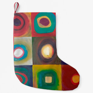 Modern Art Paintingart,modern,abstract,square,aqua Small Christmas Stocking
