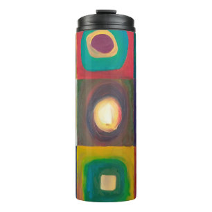 Modern Art Paintingart,modern,abstract,square,aqua Thermal Tumbler