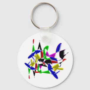 Modern art paintings ,Colour explosion Key Ring