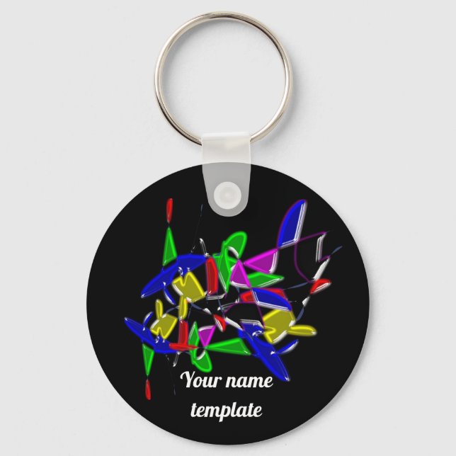 Modern art paintings ,Colour explosion Key Ring (Front)