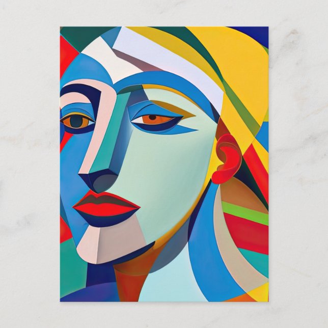 Modern Art Picasso Style Woman Postcard (Front)