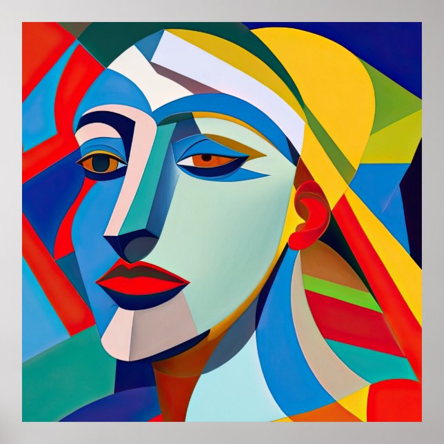 Modern Art Picasso Style Woman Poster (Front)