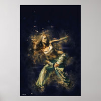 Modern art poster breakdancer modern dance girl