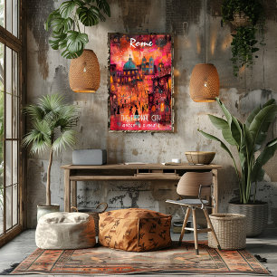 Modern Art Rome in vibrant colors Poster