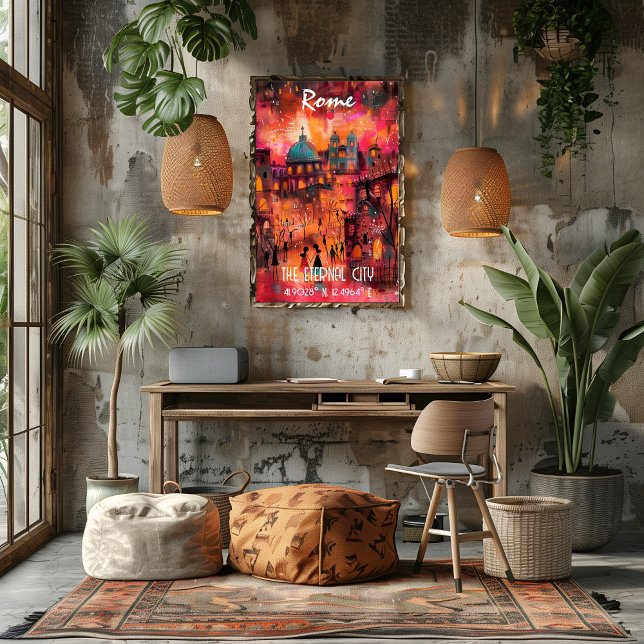 Modern Art Rome in vibrant colors Poster (Creator Uploaded)