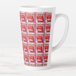 Modern art stripes and slants and dizzy designs latte mug