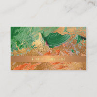 Modern art strokes copper gold green company name