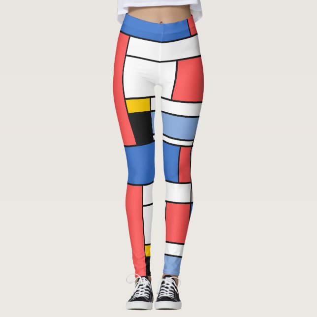Modern art style Mondrian leggings design (Front)