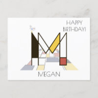 Modern Art Style Monogram. Letter M