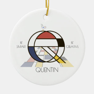 Modern Art Style Monogram. Letter Q Ceramic Ornament