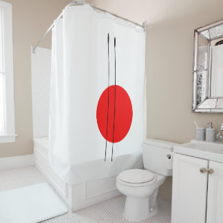 Modern Art The Rising Sun red Shower Curtain