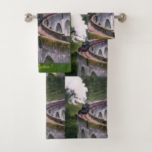 Modern Art Train Picture Family Popular Best Bath Towel Set