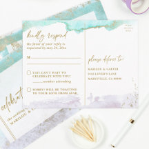 Modern Art Turquoise Lavender Gold  RSVP 