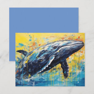Modern Art Whale Painting Card