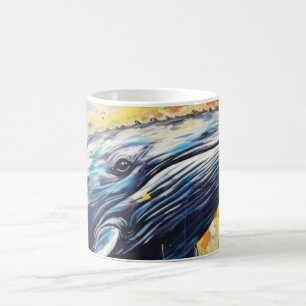 Modern Art Whale Painting Coffee Mug