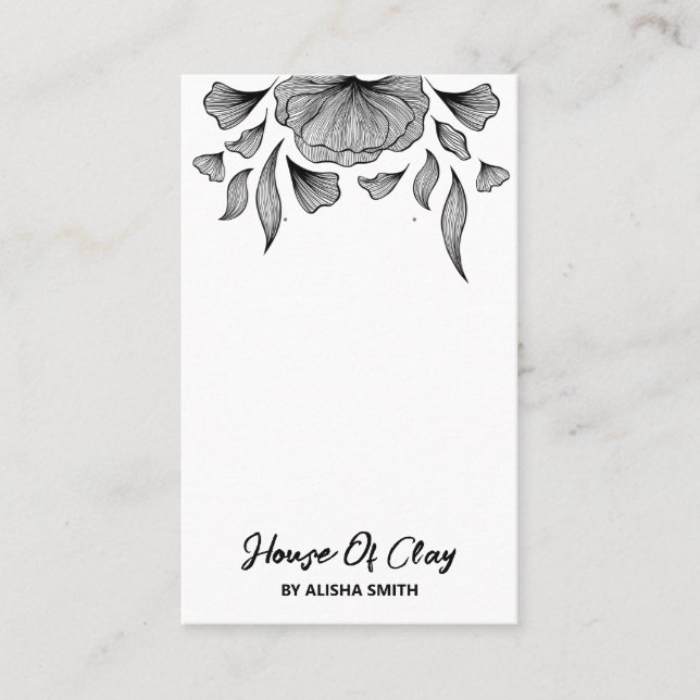 Modern Art White Earring Packaging Cards (Front)