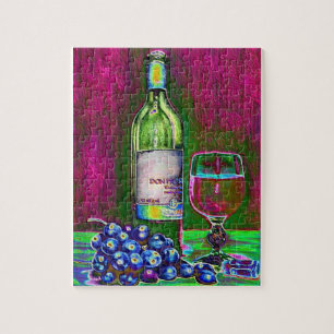 Modern Art Wine and Grapes Puzzle