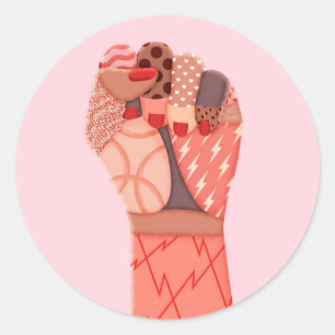 Modern Art Womens Protest Classic Round Sticker