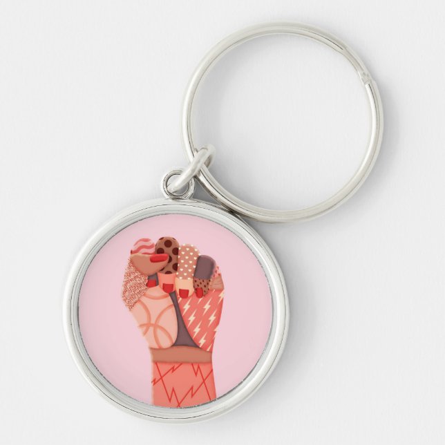 Modern Art Womens Protest Key Ring (Front)