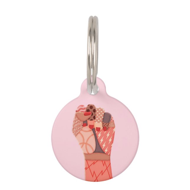 Modern Art Womens Protest Pet Tag (Front)