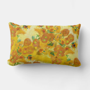 Modern Art Yellow Orange Sunflowers Oil Painting Lumbar Cushion