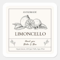Modern Artisan Lemon Wedding Limoncello Bottle 
