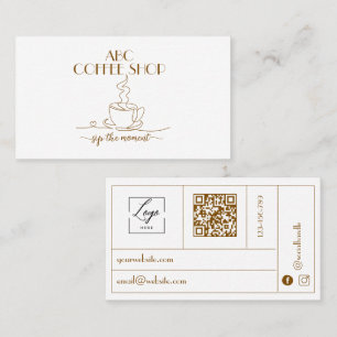 Modern Artisan LOGO QR code Coffee Shop Business Card