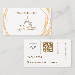 Modern Artisan LOGO QR code Coffee Shop Business Card
