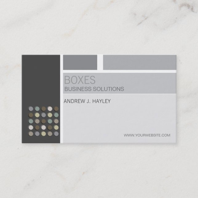 Modern Artist Abstract Grid Monochrome Fuzzy Dots Business Card (Front)