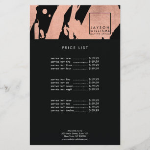 Modern Artist Abstract Rose Gold/Black Brushstroke Flyer