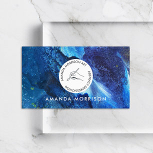 Modern Artist Painter Circle Hand Logo Business Card