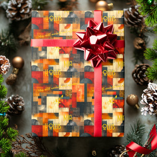 Modern Artistic Abstract Gift Wrap in Warm Tones