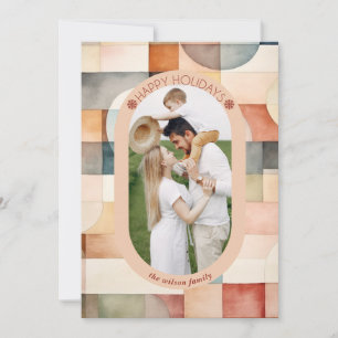 Modern Artistic Abstract Painting Photo Holiday Card