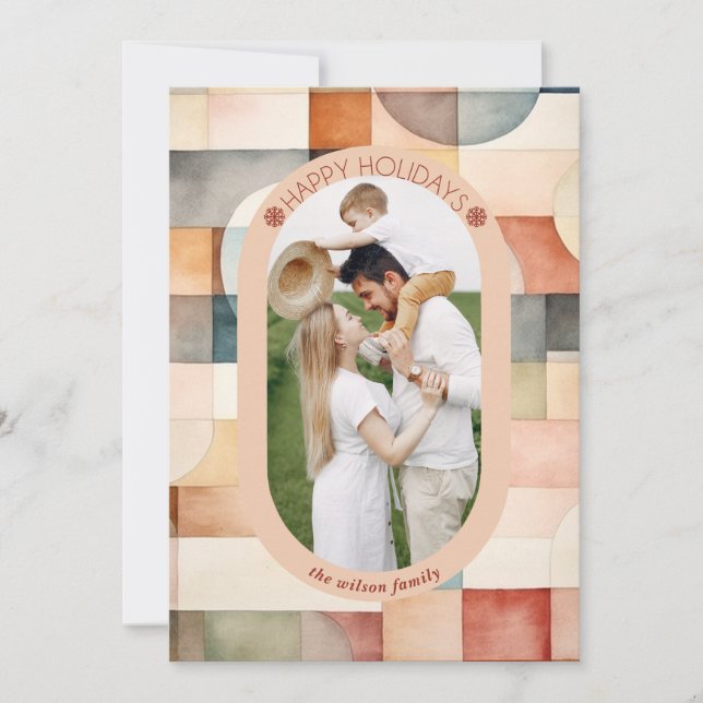 Modern Artistic Abstract Painting Photo      Holiday Card (Front)