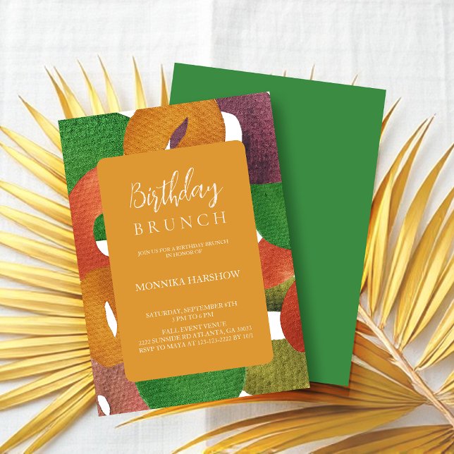 Modern Artistic Autumn Colourful Pattern Birthday Invitation (Creator Uploaded)