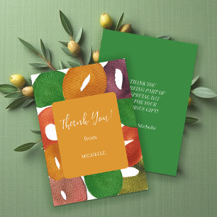 Modern Artistic Autumn Colourful Pattern Birthday Thank You Card