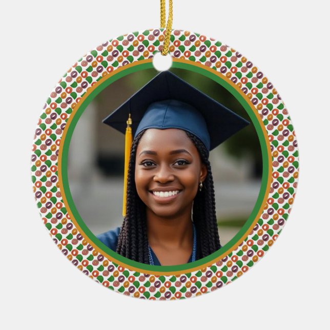 Modern Artistic Autumn Colourful Pattern Ceramic Ornament (Front)