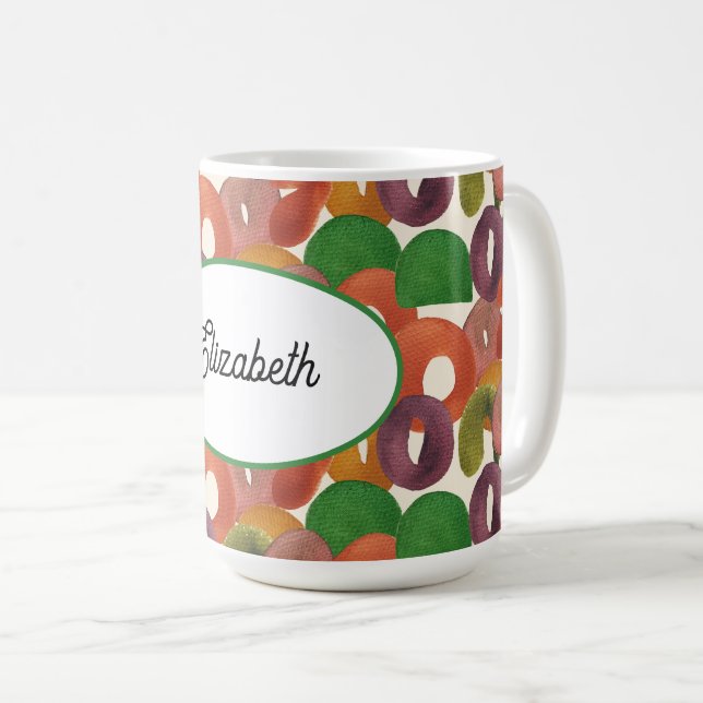 Modern Artistic Autumn Colourful Pattern Coffee Mug (Front Right)