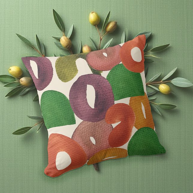 Modern Artistic Autumn Colourful Pattern Cushion (Creator Uploaded)