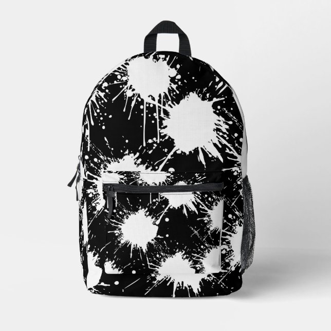  Modern Artistic Backpack – White & Black (Front)