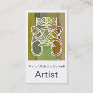 Modern Artistic Business Green Abstract  Business Card