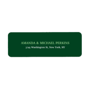 Modern Artistic Creative Forest Green Class Family Return Address Label