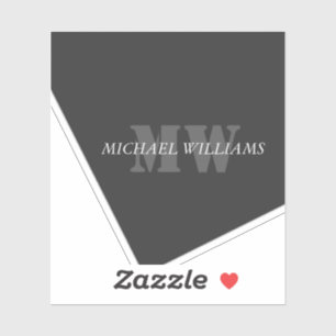 Modern Artistic Grey Black Monogram
