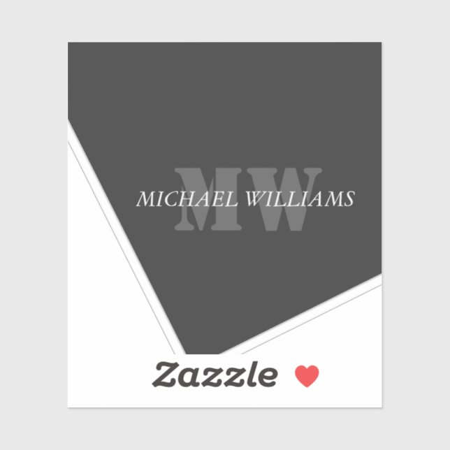 Modern Artistic Grey Black Monogram (Sheet)