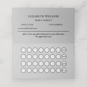 Modern Artistic Grey Black Monogram Appointment Ca Loyalty Card
